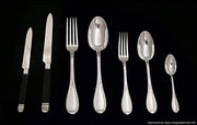 Lapparra - 111pc.(Service for 18) Antique French Sterling Silver Flatware Set + Storage Chest