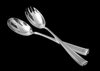 Boulenger - 6 Original Art Deco 950 Sterling Silver Flatware Serving Pieces "Betty" Pattern.
