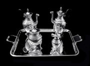 Christofle - 5pc. Silver Plate Empire Style Tea Set with Tray - Museum Quality !