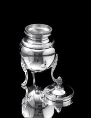 Christofle - 5pc. Silver Plate Empire Style Tea Set with Tray - Museum Quality !