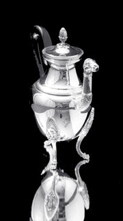Christofle - 5pc. Silver Plate Empire Style Tea Set with Tray - Museum Quality !