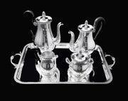 Christofle - 4pc. French Antique Louis XVI Silver Plate Tea Set + Tray, MINT !