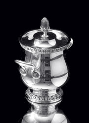 Christofle - 4pc. French Antique Louis XVI Silver Plate Tea Set + Tray, MINT !