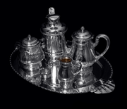 Gallia (Christofle): 5pc Antique French 19th Century Silver Plate Tea Set - Like New !