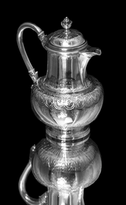 Odiot - 5pc Antique French 19th Century Sterling Silver and Vermeil Tea Set in Near New Condition !