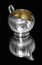 Odiot - 5pc Antique French 19th Century Sterling Silver and Vermeil Tea Set in Near New Condition !