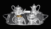 Odiot - 5pc Antique French 19th Century Sterling Silver and Vermeil Tea Set in Near New Condition !
