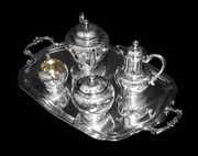 Odiot & Puiforcat - 5pc Antique French 19th Century Sterling Silver and Vermeil Tea Set in Near New Condition !