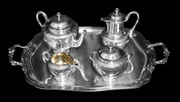 Odiot & Puiforcat - 5pc Antique French 19th Century Sterling Silver and Vermeil Tea Set in Near New Condition !