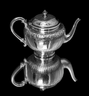 Odiot - 5pc Antique French 19th Century Sterling Silver and Vermeil Tea Set in Near New Condition !