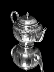 Odiot - 5pc Antique French 19th Century Sterling Silver and Vermeil Tea Set in Near New Condition !