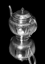 Odiot - 5pc Antique French 19th Century Sterling Silver and Vermeil Tea Set in Near New Condition !