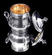 Puiforcat (Hermes): 4pc. Antique French Louis XVI Sterling Silver Tea Set + Tetard Sterling Serving Tray - MINT !