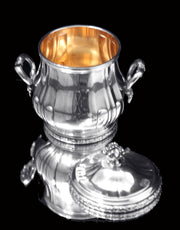 Puiforcat (Hermes): 4pc. Antique French Louis XVI Sterling Silver Tea Set + Tetard Sterling Serving Tray - MINT !