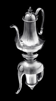 Queille - Magnificent 5pc. Antique French 950 Sterling Silver Tea Set + Storage Wraps.