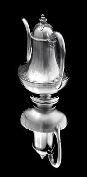 Queille - Magnificent 5pc. Antique French 950 Sterling Silver Tea Set + Storage Wraps.