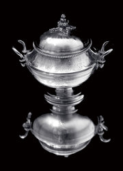 Queille - Magnificent 5pc. Antique French 950 Sterling Silver Tea Set + Storage Wraps.