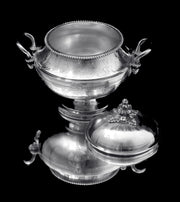 Queille - Magnificent 5pc. Antique French 950 Sterling Silver Tea Set + Storage Wraps.