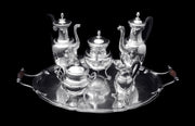 Puiforcat (Hermes) - Stunning 6pc. Antique French Sterling Silver Tea Set, Empire Style, No Monograms !