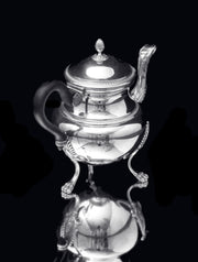 Puiforcat (Hermes) - Stunning 6pc. Antique French Sterling Silver Tea Set, Empire Style, No Monograms !