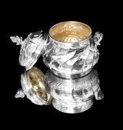 Risler & Carre - 5pc. Antique 19th Century French Sterling Silver & Vermeil Tea Set + Christofle Serving Tray !