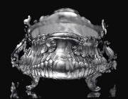 French: 2pc. Antique 19th Century Silver Plate Table Centerpiece, Excellent Condition, Rocaille Model, 1890s