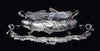 French: 2pc. Antique 19th Century Silver Plate Table Centerpiece, Excellent Condition, Rocaille Model, 1890s