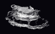 French: 2pc. Antique 19th Century Silver Plate Table Centerpiece, Excellent Condition, Rocaille Model, 1890s