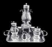Cardeilhac: Magnificent 5pc. French Antique Sterling Silver Tea Set with Puiforcat Sterling Silver Serving Tray !