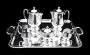 Christofle - 6pc. Original French Art Deco Silver Plate Tea Set with Serving Tray - Museum Quality!