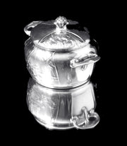 Orfevre Gallia - 7pc. Extremely Rare, Original French Art Nouveau Silver Plate Tea Set Including Serving Tray and “Carnation” hors-d'œuvre Serving Platter !