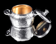 Orfevre Gallia - 7pc. Extremely Rare, Original French Art Nouveau Silver Plate Tea Set Including Serving Tray and “Carnation” hors-d'œuvre Serving Platter !