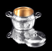 Orfevre Gallia - 7pc. Extremely Rare, Original French Art Nouveau Silver Plate Tea Set Including Serving Tray and “Carnation” hors-d'œuvre Serving Platter !