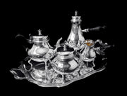Odiot Henin - 5pc. Antique French 950 Sterling Silver Louis XVI Tea Set with Serving Tray - Museum Quality!