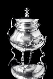 Odiot Henin - 5pc. Antique French 950 Sterling Silver Louis XVI Tea Set with Serving Tray - Museum Quality!