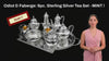 Odiot & Faberge - 9pc. French 950 Sterling Silver Tea Set + 6 Faberge Egg Espresso Cups - STUNNING !!