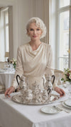 Puiforcat (Hermes) - Stunning 6pc. Antique French Sterling Silver Tea Set, Empire Style, No Monograms !