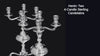 Henin - Two 4-Candle 950 Sterling Silver Candelabra 19th Century, Museum Quality.