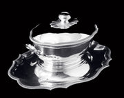 Puiforcat (Hermes) - 4pc. Antique French 950 Sterling Silver Covered Soup / Stew Tureen with Presentation Platter - LIKE NEW!