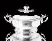 Puiforcat (Hermes) - 4pc. Antique French 950 Sterling Silver Covered Soup / Stew Tureen with Presentation Platter - LIKE NEW!