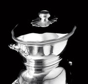 Puiforcat (Hermes) - 4pc. Antique French 950 Sterling Silver Covered Soup / Stew Tureen with Presentation Platter - LIKE NEW!