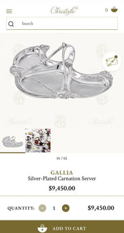 Orfevre Gallia - 7pc. Extremely Rare, Original French Art Nouveau Silver Plate Tea Set Including Serving Tray and “Carnation” hors-d'œuvre Serving Platter !