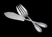 Lapparra - 328pc. Antique Louis XVI French 950 Sterling Silver Flatware Set + Cabinet