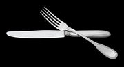 Ravinet Denfert - 120pc. Antique French 950 Art Deco Sterling Silver Flatware Set, No Monograms.