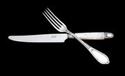 Olier & Caron - 84pc. Antique French 950 Sterling Silver Flatware Set, Mother of Pearl Knives.