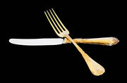 Societe Parisienne d'Orfevrerie (Odiot) - 184pc. French Gold Plated Sterling Silver (Vermeil) Flatware Set + Cabinet