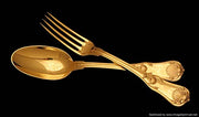 Henin - 108pc. Gold Plated Sterling Silver (Vermeil) Flatware Set + Storage Chest