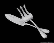 Roussel - 16pc. Antique French 950 Sterling Silver Louis XV Flatware Serving Piece Set.