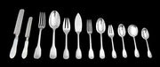 Puiforcat (Hermes) - 169pc. Antique French 950 Sterling Silver Flatware Set (Noailles), Rare Mother of Pearl Knives.