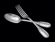Lapparra - 328pc. Antique Louis XVI French 950 Sterling Silver Flatware Set + Cabinet